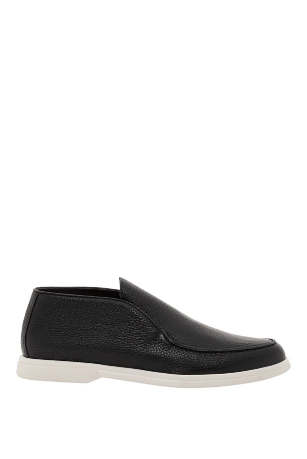 Қара түсті былғарыдан жасалған ерлерге арналған табаны контраст - фото 1