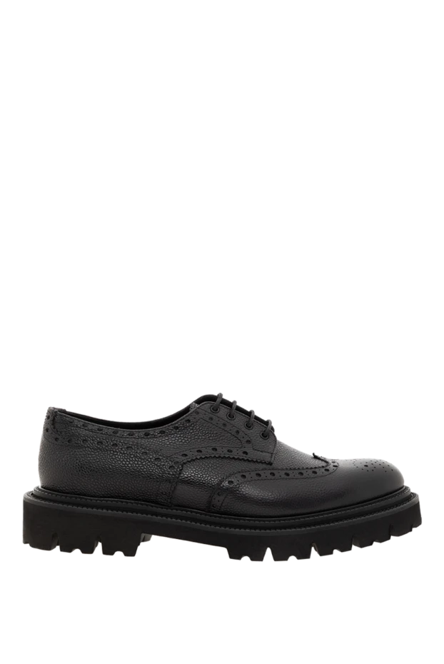 Men's black calfskin derby shoes - photo 1