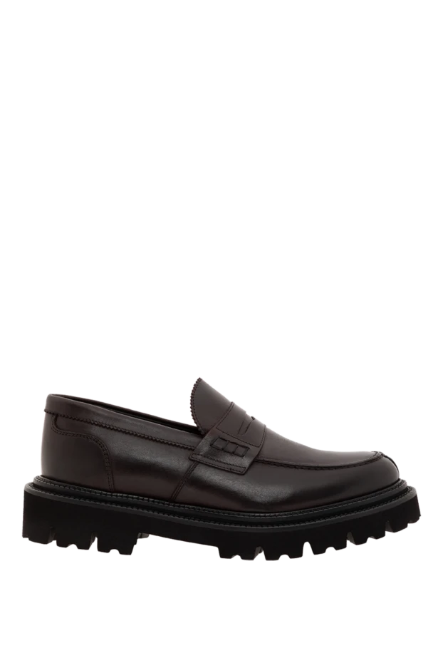 Brown calfskin loafers with chunky sole - photo 1