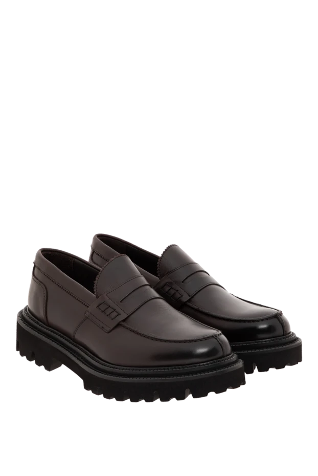 Corneliani brown calfskin loafers with chunky sole 186577 - photo 3