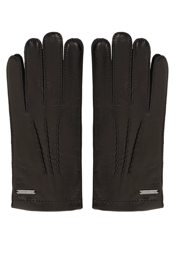 Коричневые перчатки из кожи наппа мужские - фото 1