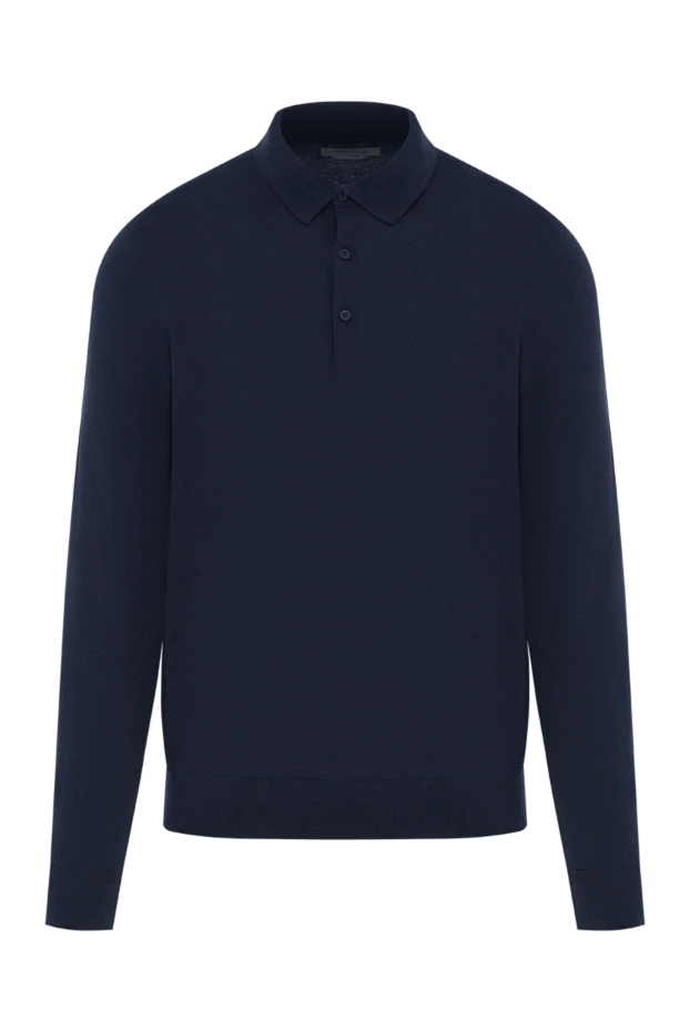 Corneliani blue polo with buttons and long sleeves 186596 - photo 1