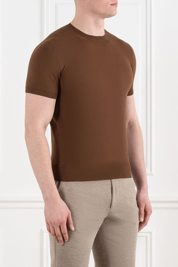 Corneliani brown short sleeve cotton jumper thin 186613 - photo 3