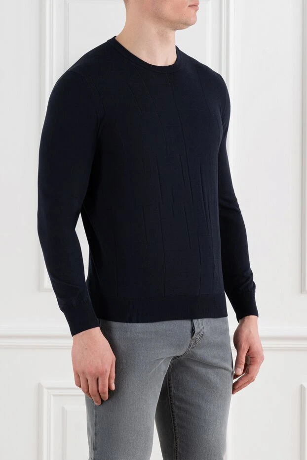 Corneliani ерлерге арналған көк мақтадан жасалған негізгі джемпер 186616 - фото 3