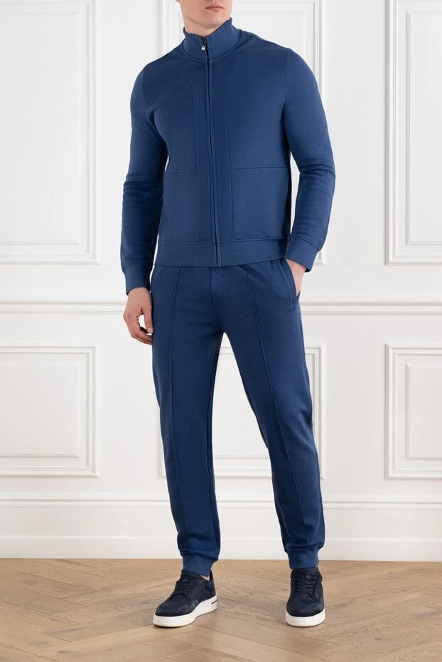 Corneliani men's blue tracksuit with zipper 186626 - photo 2