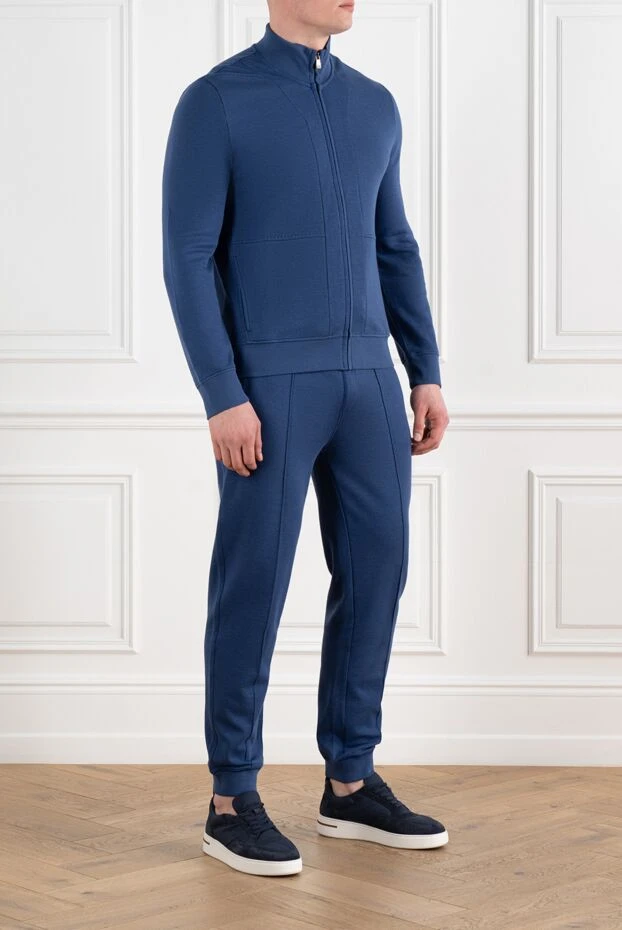 Corneliani men's blue tracksuit with zipper 186626 - photo 3