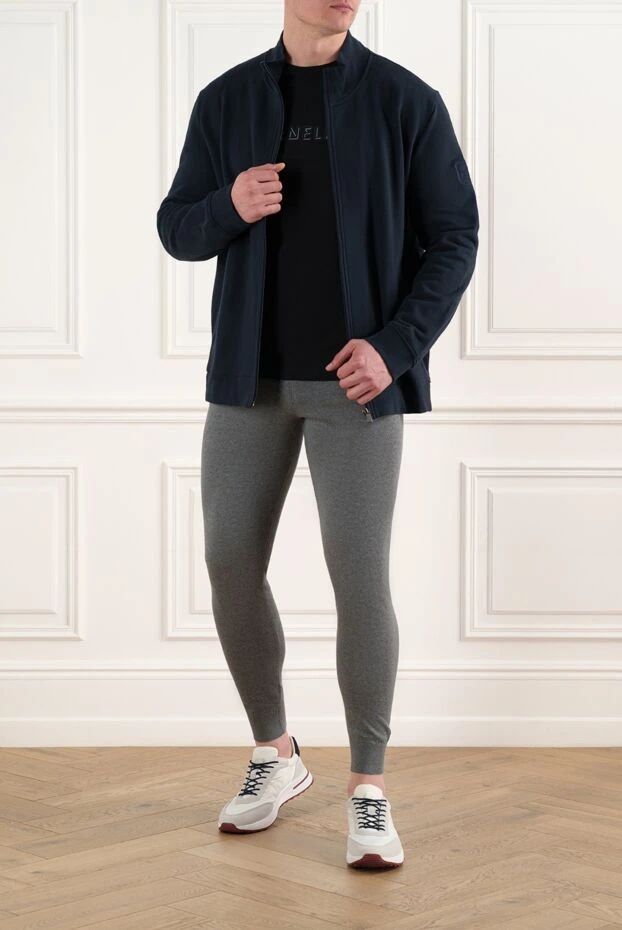 Corneliani loose sports jacket with logo, blue, cotton 186640 - photo 2