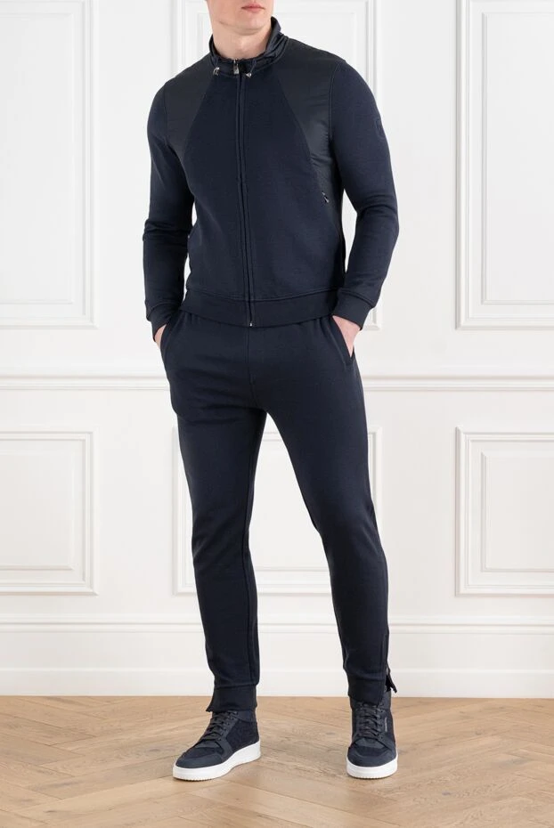 Corneliani спортивный костюм синий мужской с черными вставками 186643 - фото 2