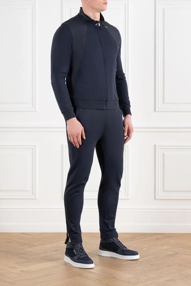 Corneliani men's blue tracksuit with black inserts 186643 - photo 3