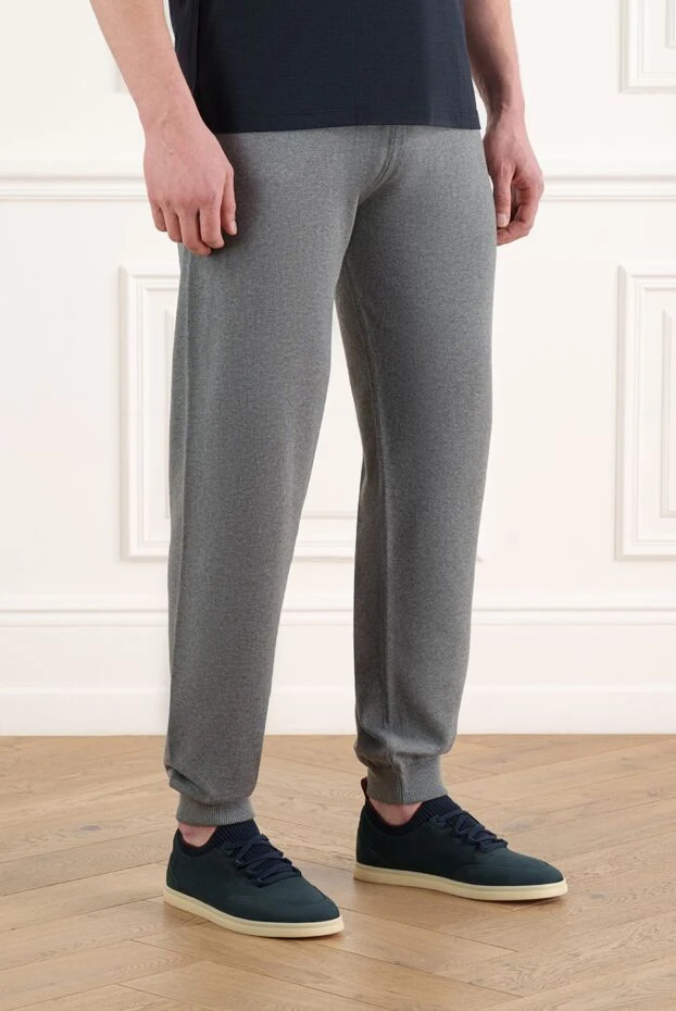 Corneliani ерлерге арналған сұр мақтадан жасалған джерси шалбары 186649 - фото 3