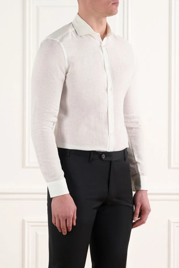 Corneliani white linen shirt for men 186650 - photo 3