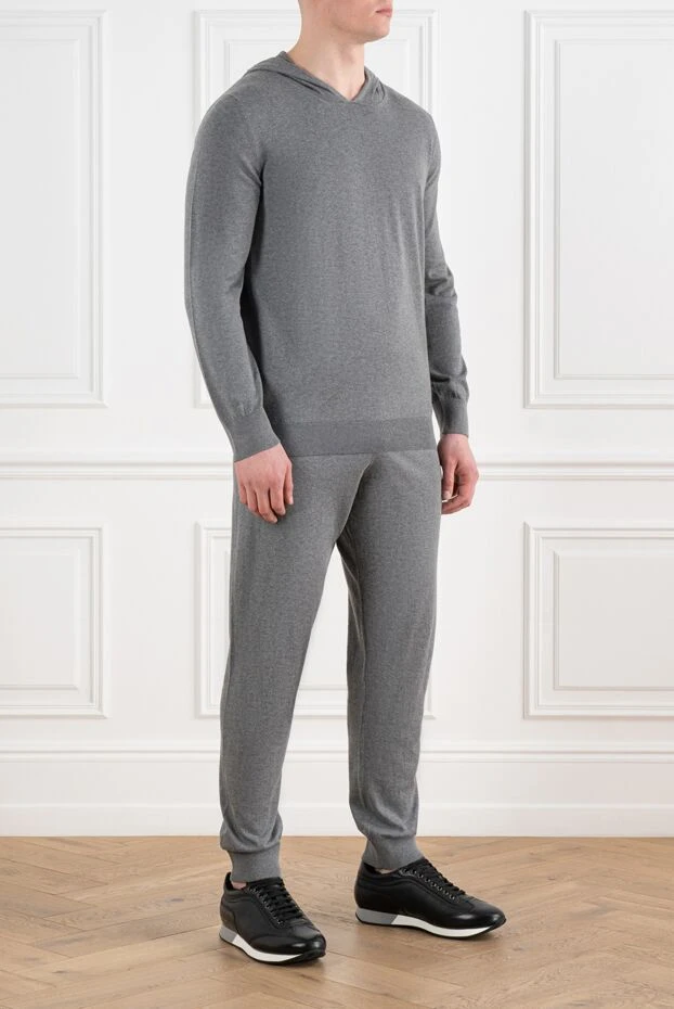 Corneliani gray men's walking suit made of cotton and cashmere 186652 - photo 3