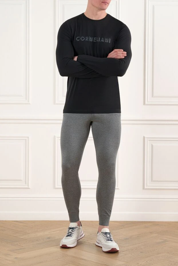 Corneliani мақта мен кашемирден тігілген жұқа ерлер шалбары, сұр түсті 186654 - фото 2