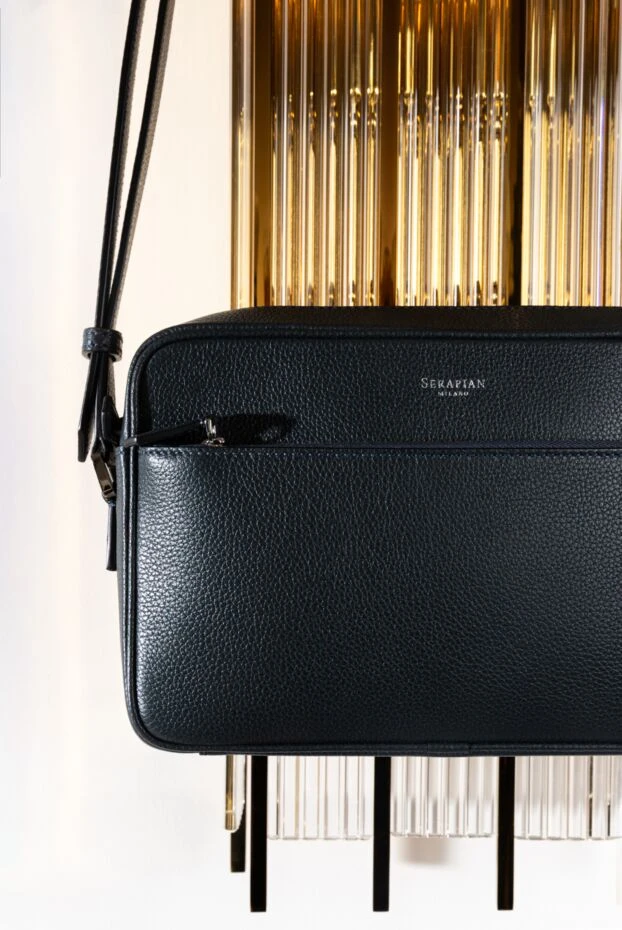 East West Messenger bag in Cachemire leather, blue - photo 2