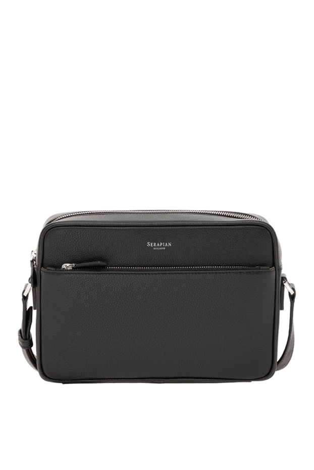 Serapian east west messenger bag in cachemire leather, black 186657 - photo 1