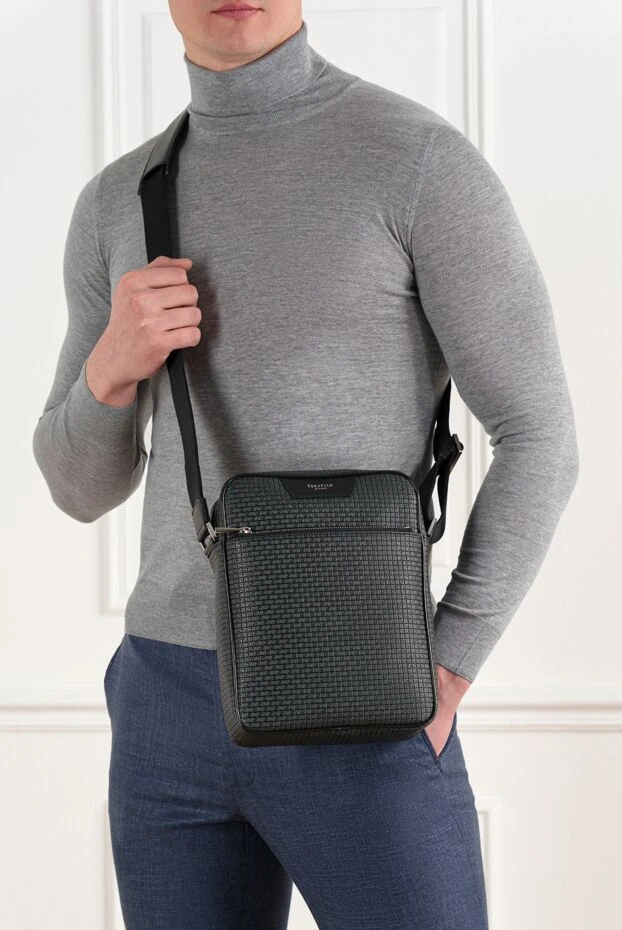 Shoulder bag in Stepan finish gray for men - photo 2