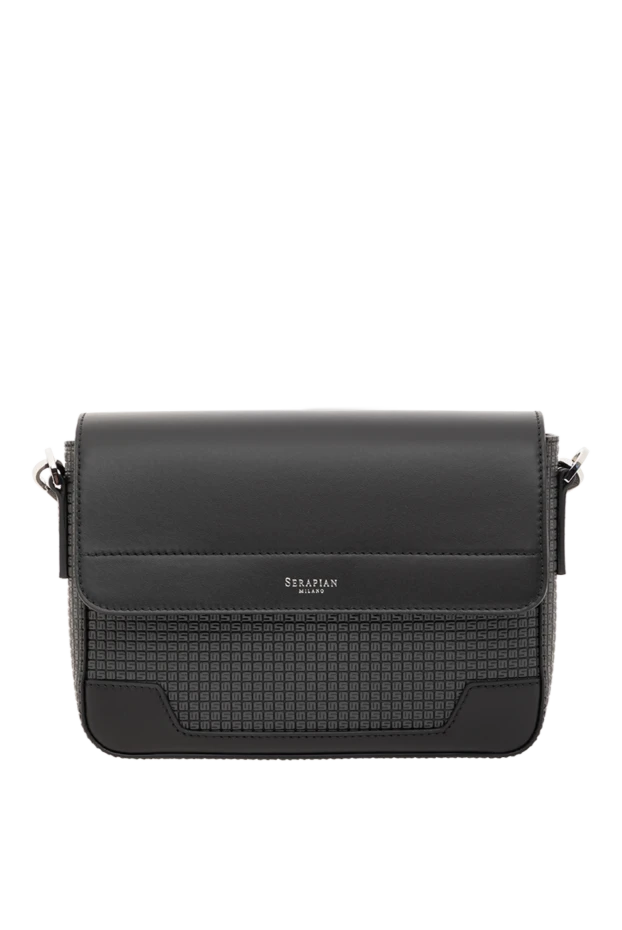 Crossbody bag in Stepan finish with calfskin inserts, gray - photo 1