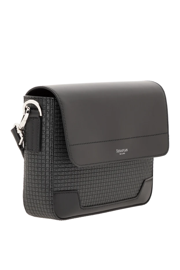 Serapian сумка через плечо в отделке stepan со вставками из телячьей кожи серая 186665 - фото 3