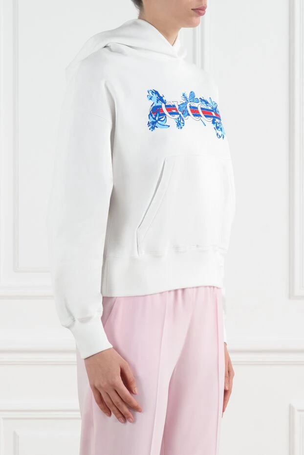 Gucci белое худи из хлопка женское с логотипом 186682 - фото 3