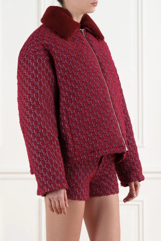 Gucci women's bright red jacket with fur collar 186701 - photo 3