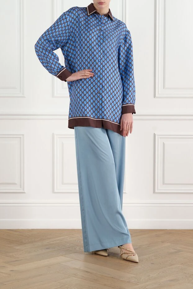 Женская рубашка из шелка с GG Shadow - фото 2