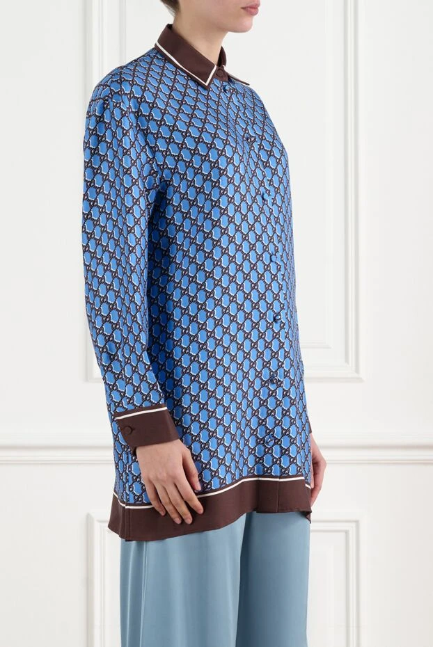 Gucci gg shadow бар әйелдер жібек көйлегі 186702 - фото 3