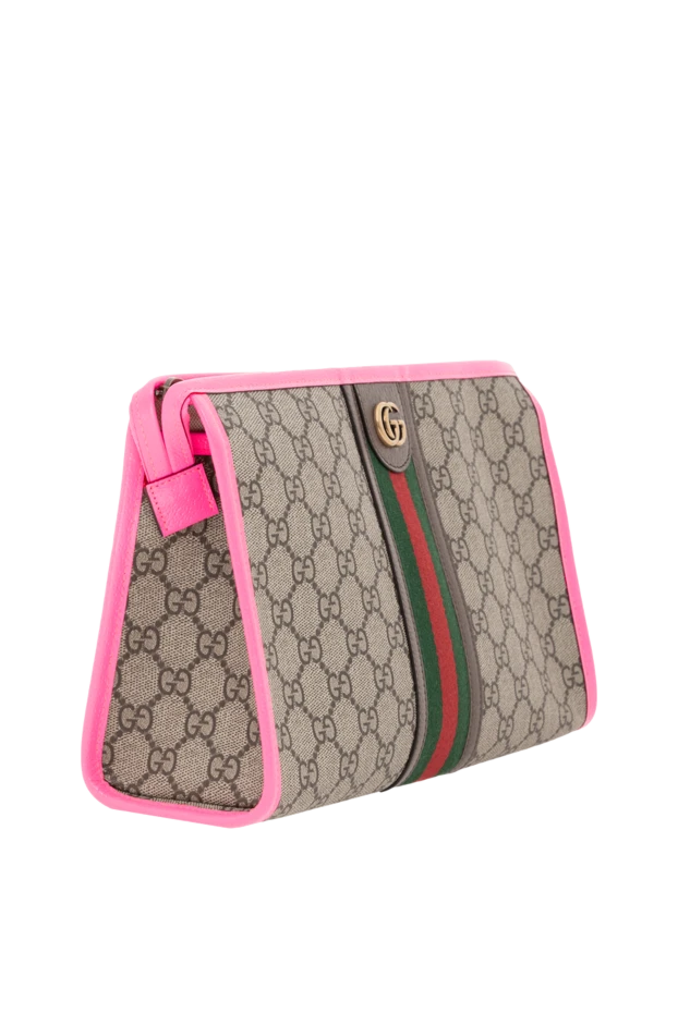 Gucci клатч ophidia с символом gg коричневый женский 186703 - фото 3