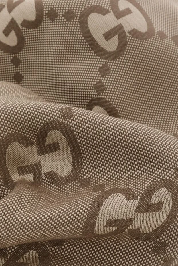 Gucci silk/cotton blend paw shawl with gg signature logo 186704 - photo 3