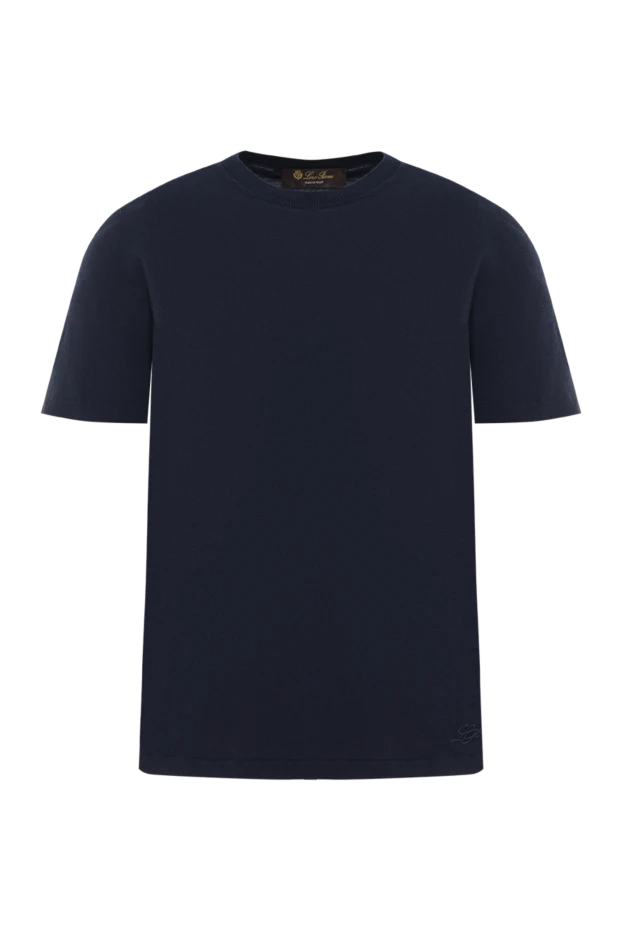 Женская синяя футболка из хлопка с логотипом - фото 1