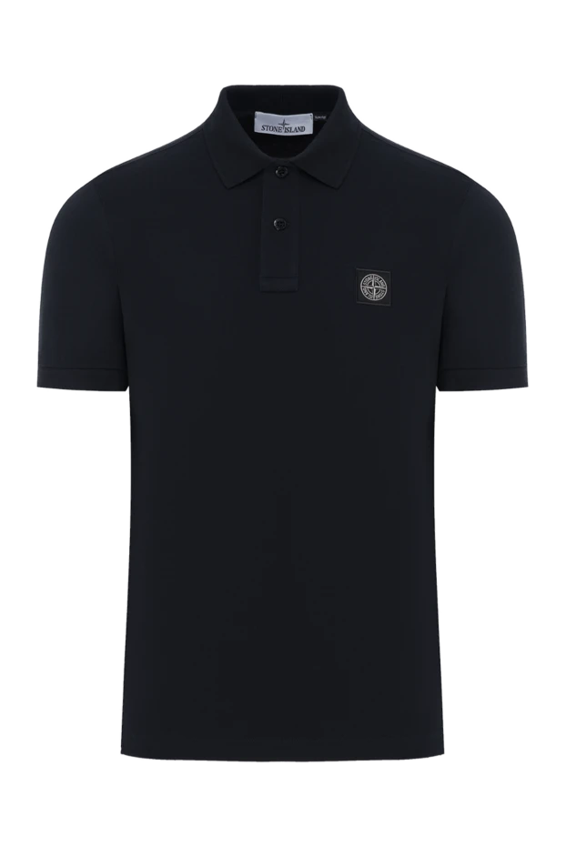 Рубашка-поло облегающего кроя с нашивкой «Компас» синяя - фото 1