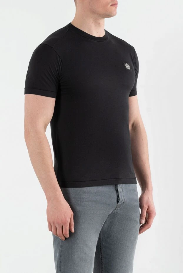 Stone Island логотипті патчпен қара мақтадан жасалған жейде 186719 - фото 3