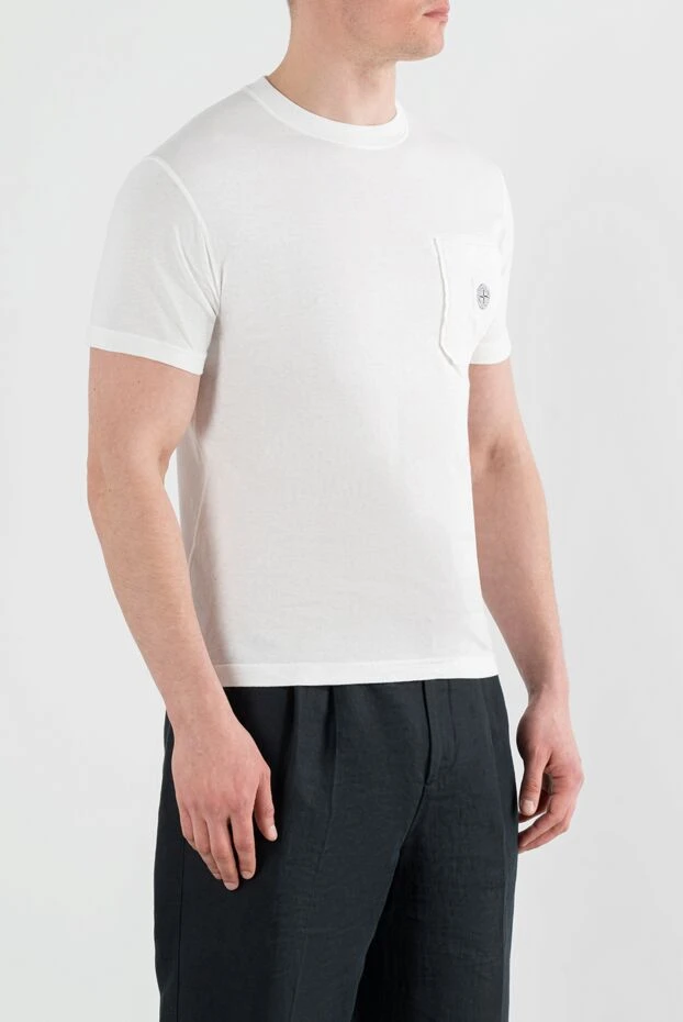 Stone Island фиссато әсері бар органикалық мақтадан жасалған футболка 186722 - фото 3