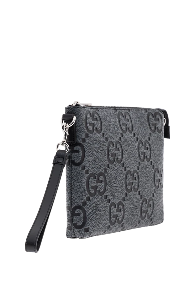 Gucci средняя сумка-мессенджер gg серая мужская 186735 - фото 3
