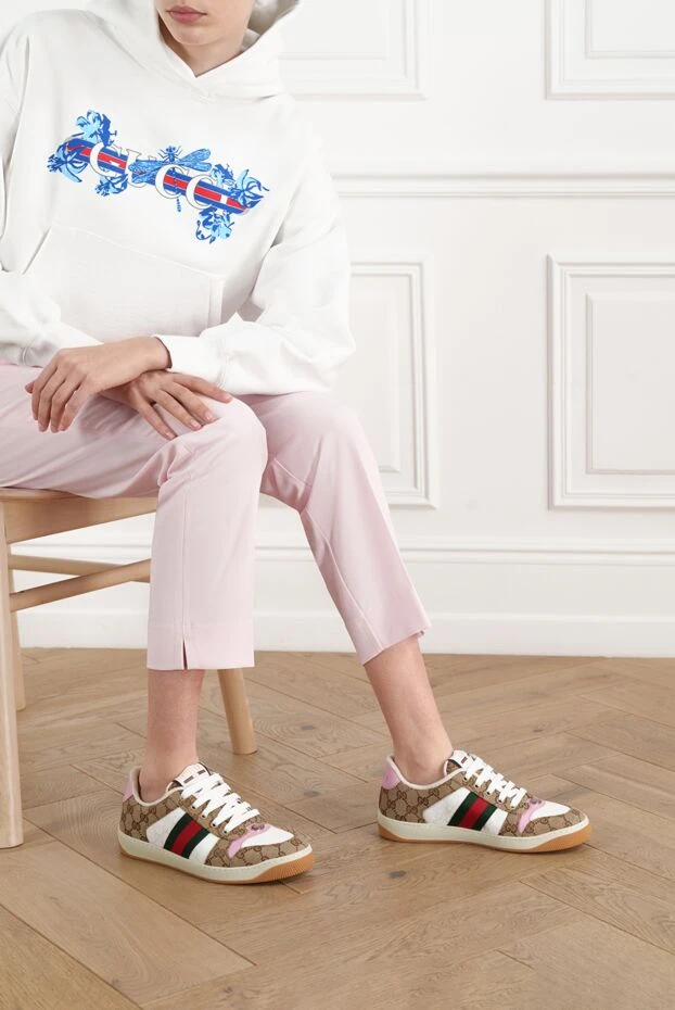 Кроссовки Screener из кожи и текстиля с web полосками - фото 2