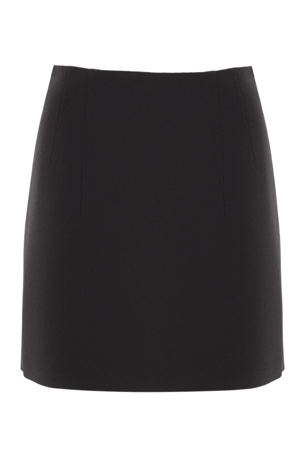 Mini skirt black with a laconic cut and smooth texture
- photo 1