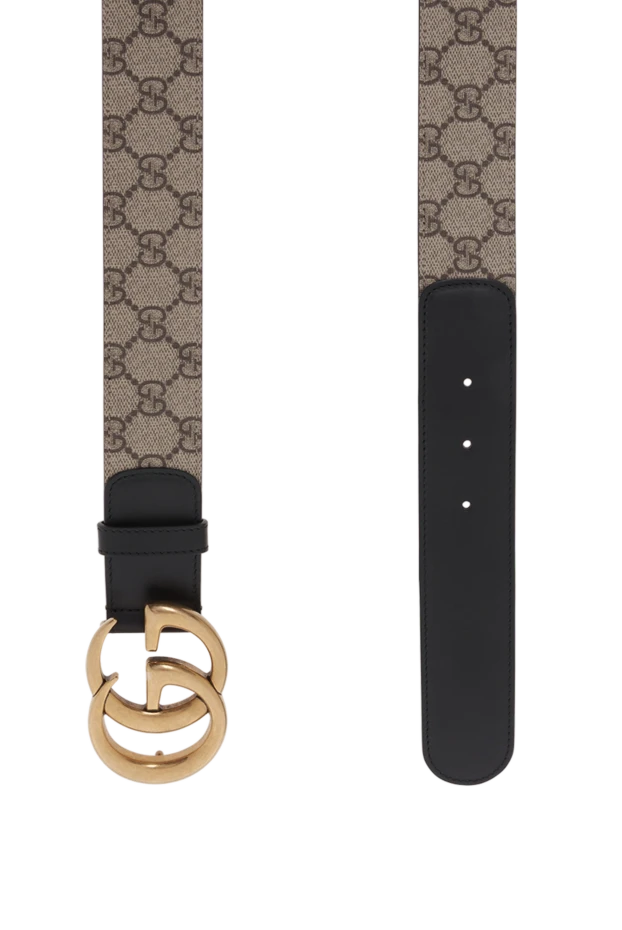 Gucci женский бежевый двусторонний ремень gg marmont 186748 - фото 3