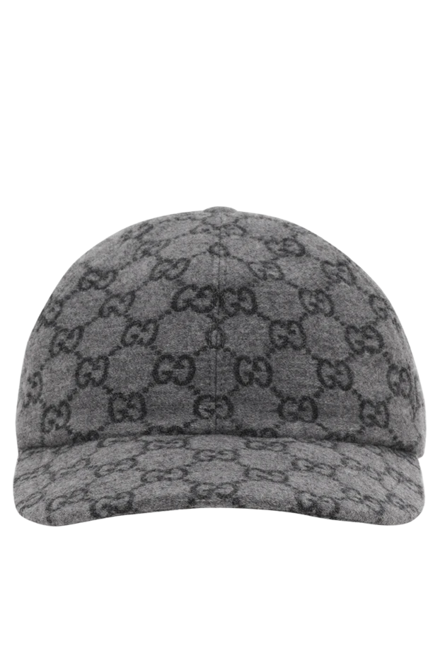 Бейсболка из фланели с шерстяной подкладкой серая мужская - фото 1