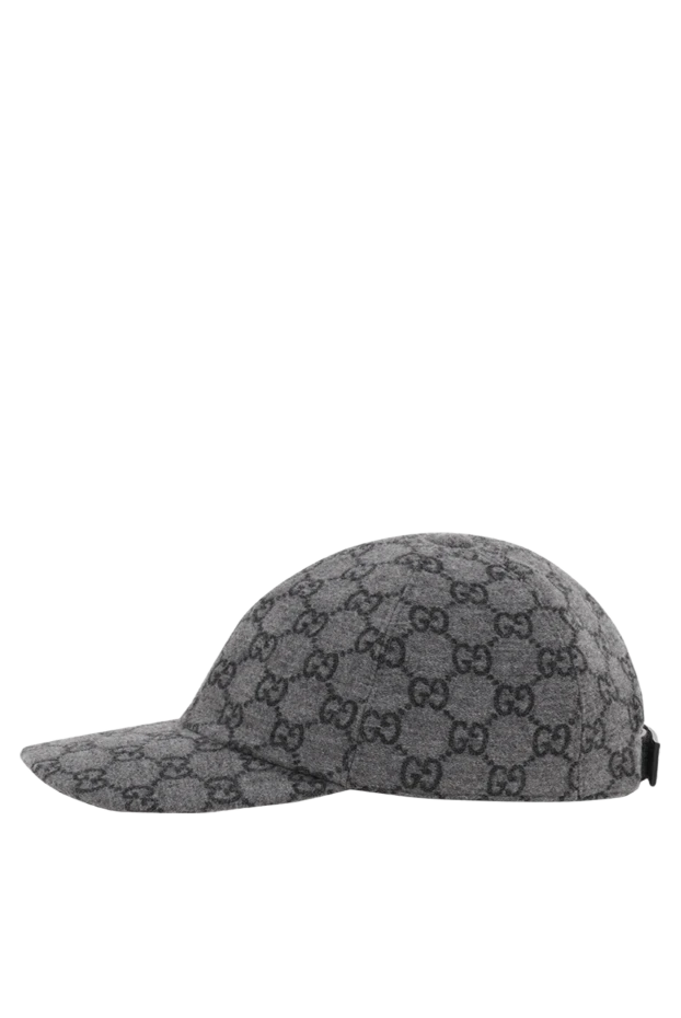 Gucci жүн астары бар ерлер сұр фланель бейсболка 186752 - фото 3