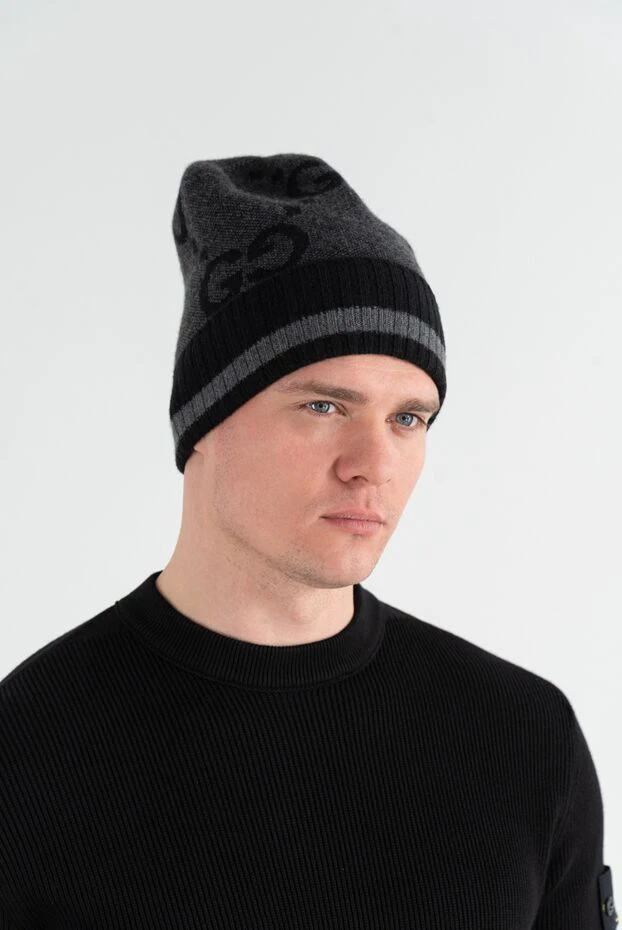 Ерлерге арналған жылы кашемирден жасалған сұр қалпақ - фото 2