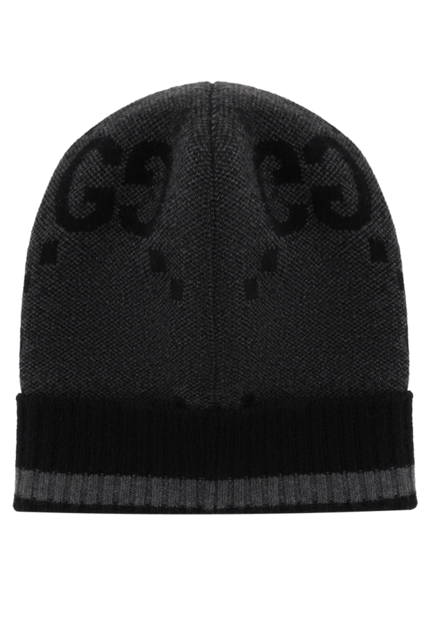 Gucci теплая кашемировая шапка серая мужская 186753 - фото 3