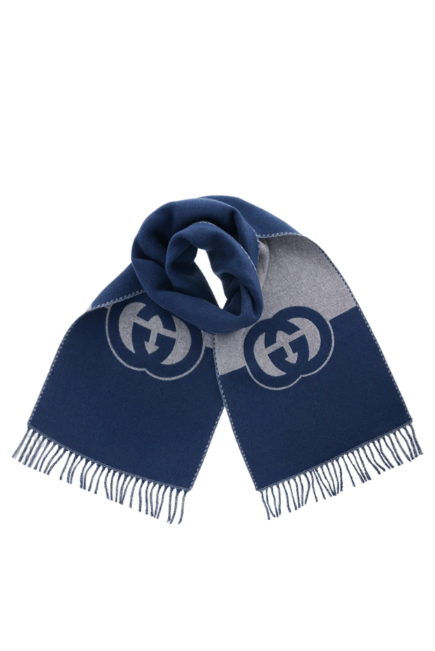 Wool and cashmere scarf with interlocking Gs - photo 1