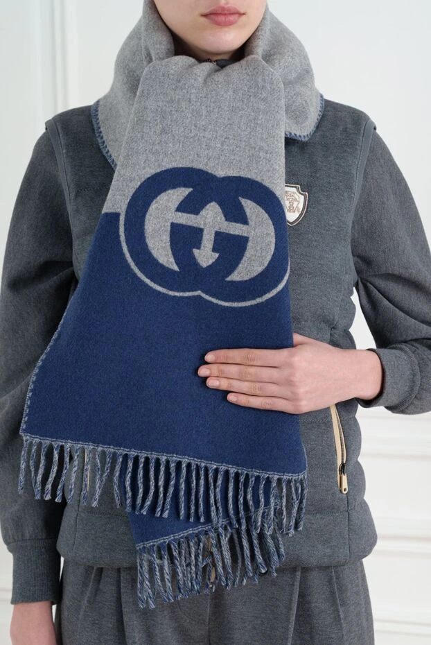 Gucci wool and cashmere scarf with interlocking gs 186754 - photo 2