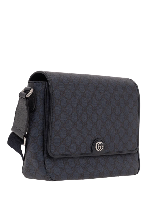 Gucci средняя сумка-мессенджер ophidia из текстиля gg supreme tender синяя 186758 - фото 3