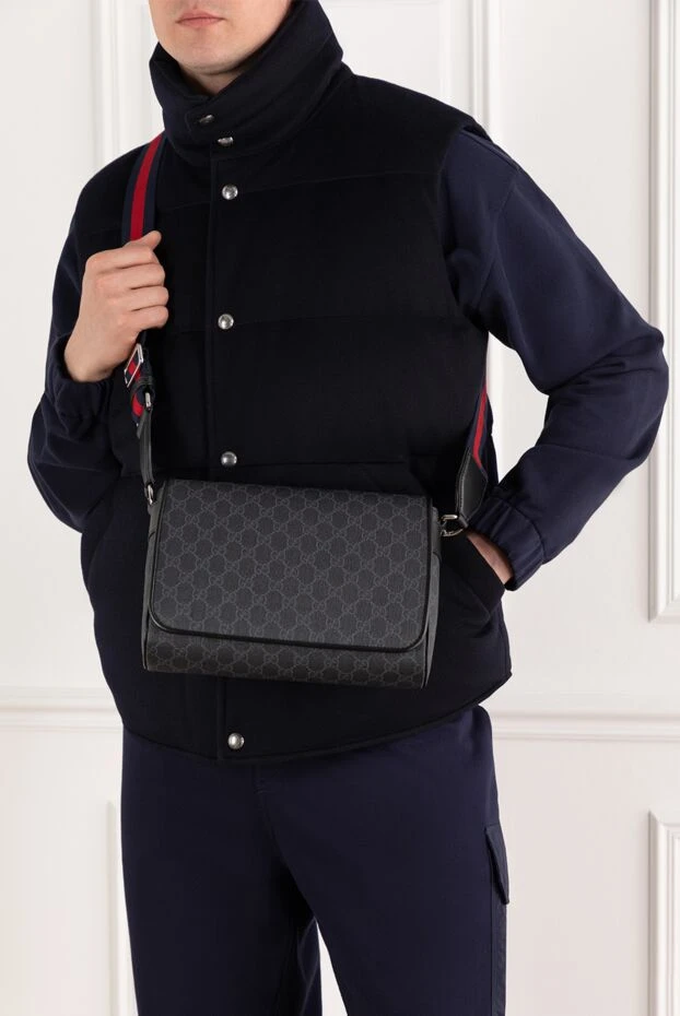 Сумка через плечо GG из микроволокна со специальным покрытием - фото 2