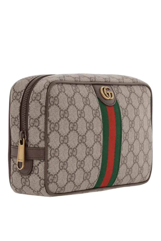 Gucci коричневый несессер savoy с лентой web мужской 186764 - фото 3