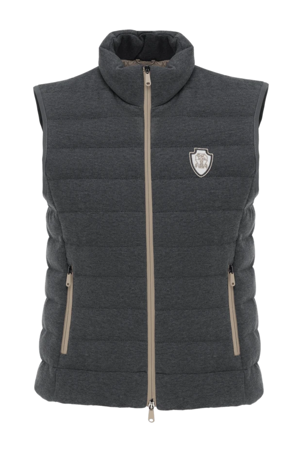 Women's gray down vest with logo - photo 1