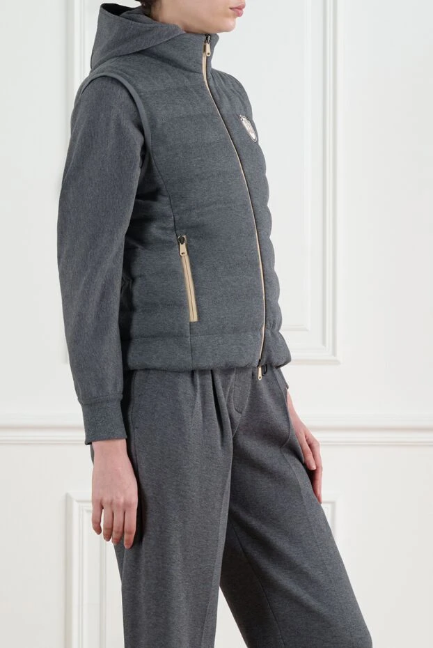 Brunello Cucinelli women's gray down vest with logo 186788 - photo 3