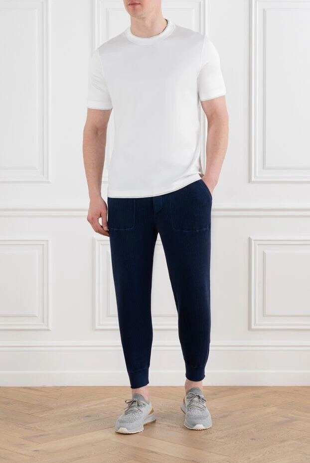 Brunello Cucinelli мақтадан тігілген ақ ерлер футболкасы 186807 - фото 2