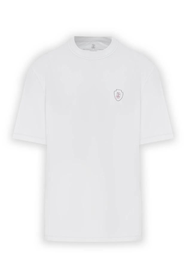 Brunello Cucinelli men's white t-shirt with layered details 186813 - photo 1