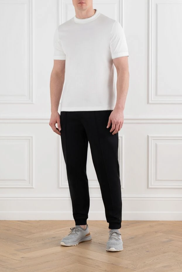 Brunello Cucinelli көп қабатты бөлшектері бар ерлерге арналған ақ мақтадан жасалған футболка 186815 - фото 2